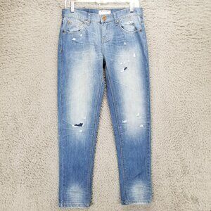 One X One TeaSpoon Jeans Womens 24 Blue Denim Relaxed Leg Tapered Cuff *Read*